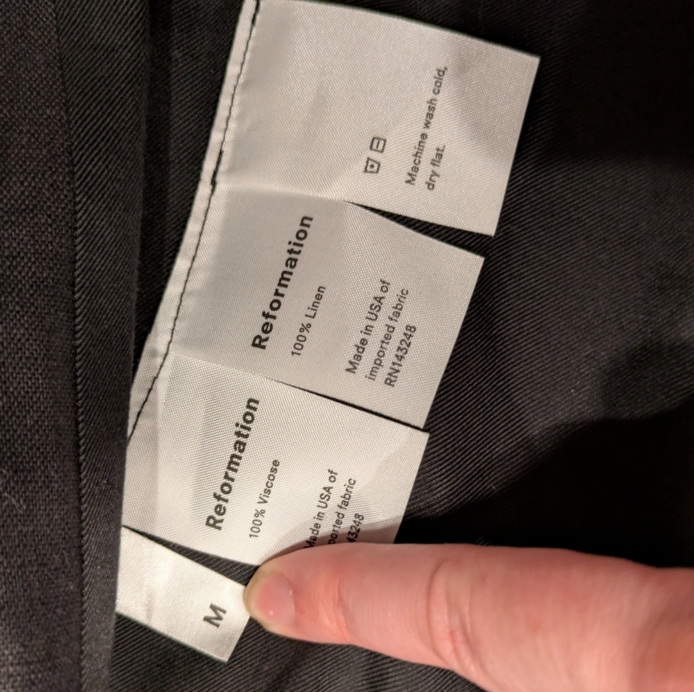 Reformation Linen Blazer Double Breast Size M Black - Picture 6 of 9